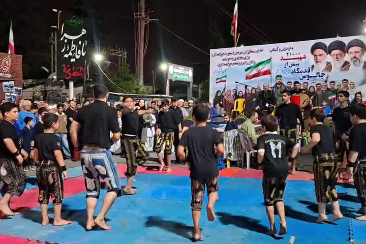 ورزش باستانی در اجتماع شبانه مردم چالوس